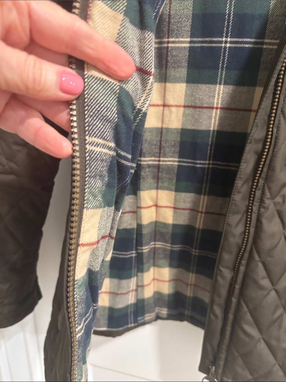 Women’s Barbour Dark Brown Quilted Jacket with Brown Trim - Picture 3 of 5
